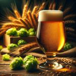 DALL·E 2023-12-23 09.47.14 - A professional beer photography setup featuring a glass of freshly poured beer, with a vibrant golden color and a perfect foam head. The beer glass is.png